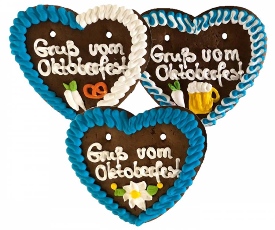 Lebkuchenherzen Spruch Gru vom Oktoberfest  