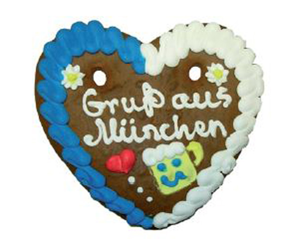 Lebkuchenherzen  Gru aus Mnchen 40 Stck im Karton 
