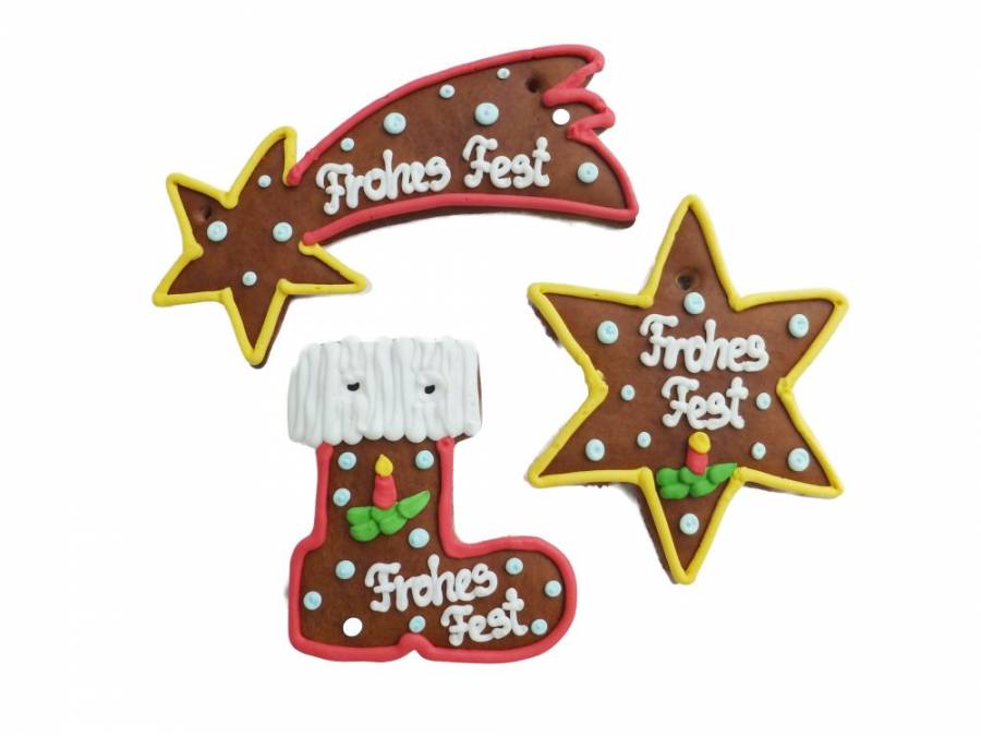 Lebkuchen Komet, Stiefel, Stern 21/15cm ,Karton 30 Stück