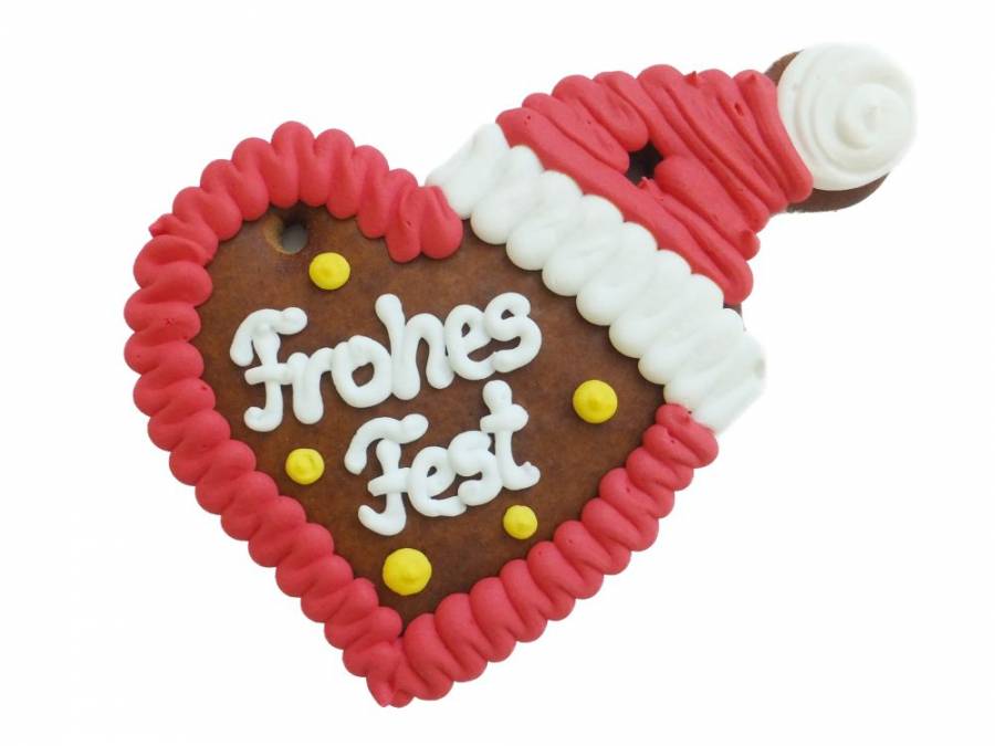 Lebkuchen Herz mit Mtze 12 cm ,Karton 50 Stck