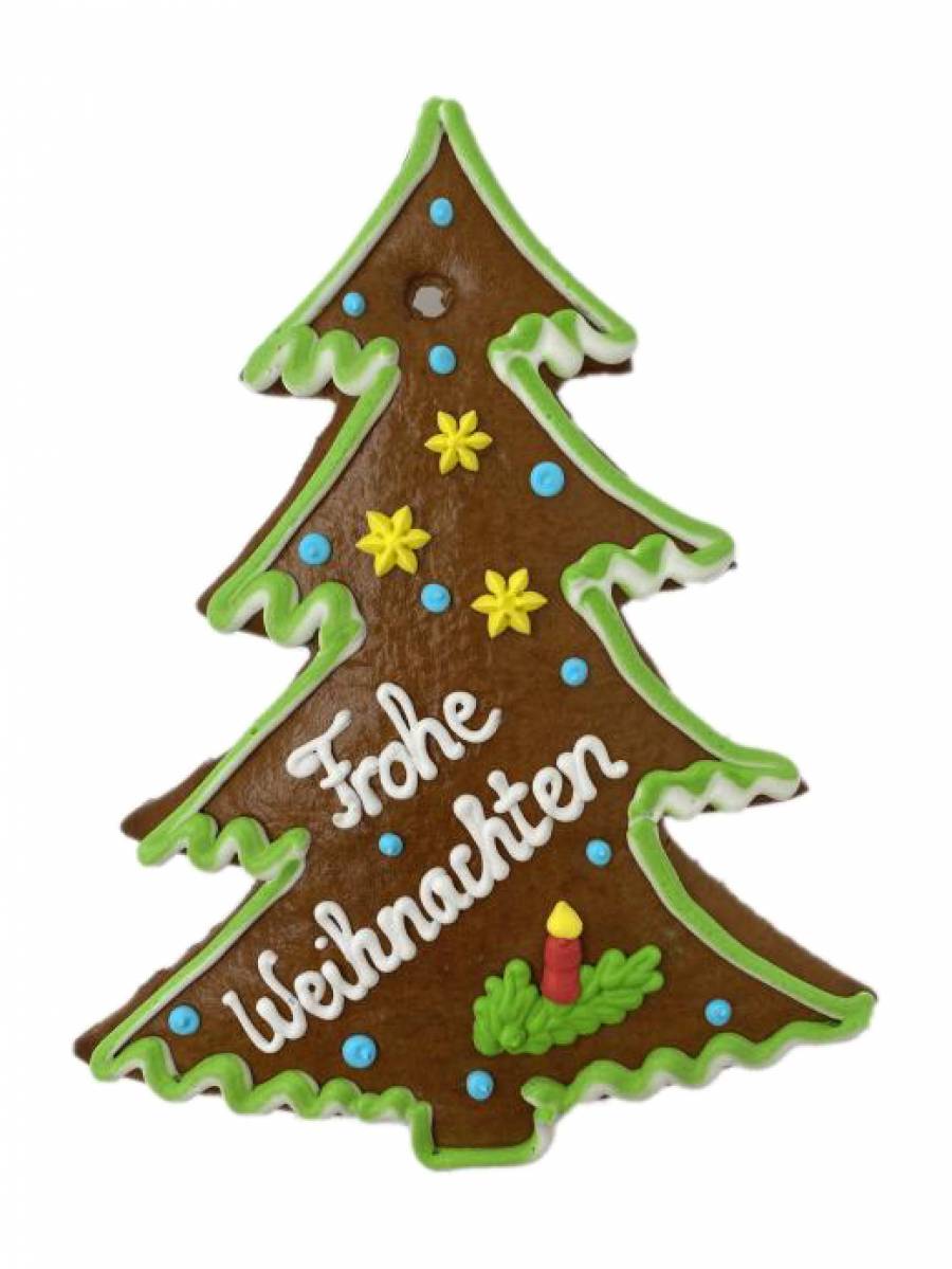 Lebkuchen-Tannenbaum Frohe Weihnachten 22 cm ,Karton 20 Stück