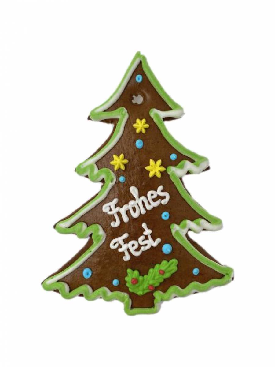 Lebkuchen-Tannenbaum Frohes Fest 17 cm ,Karton 20 Stück