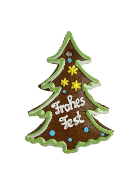 Lebkuchen-Tannenbaum   Frohes Fest 15 cm ,Karton 30 Stck