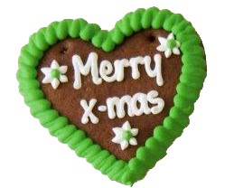 Lebkuchen Weihnachtsherz Merry x-mas 10 cm